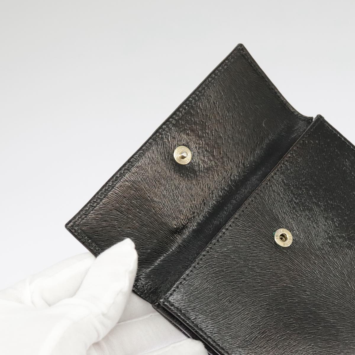 FENDI Wallet Leather Black 101125