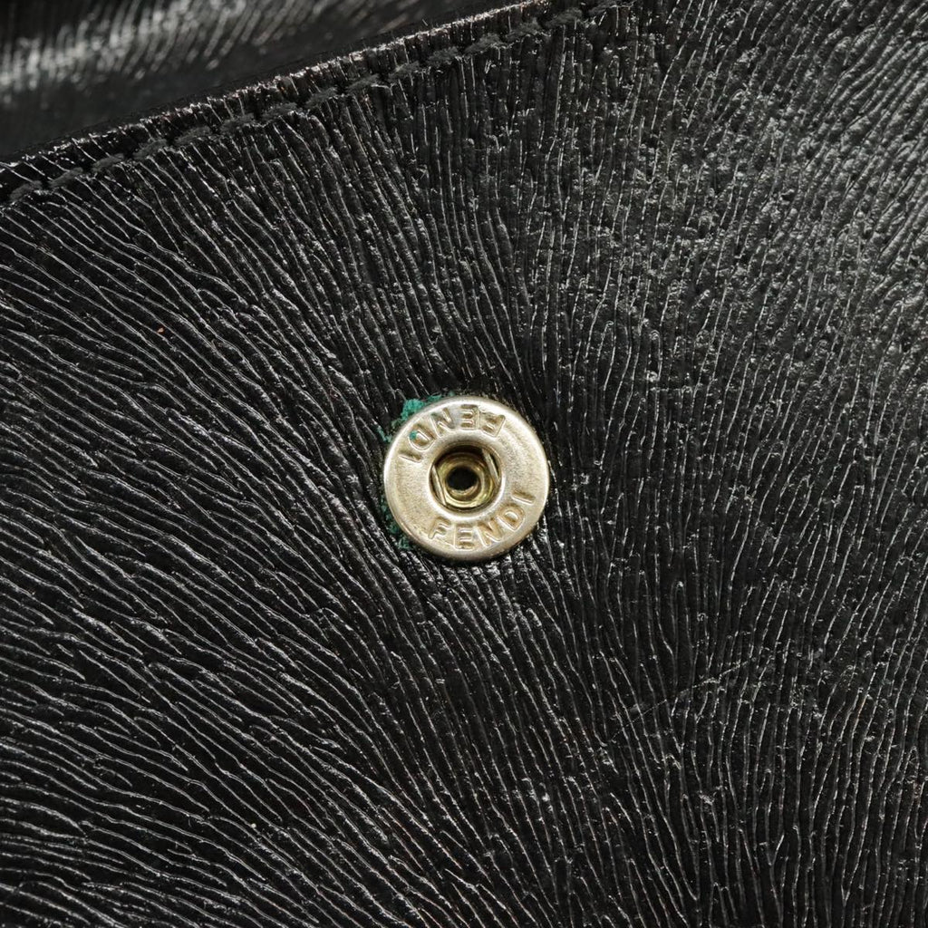 FENDI Wallet Leather Black 101125
