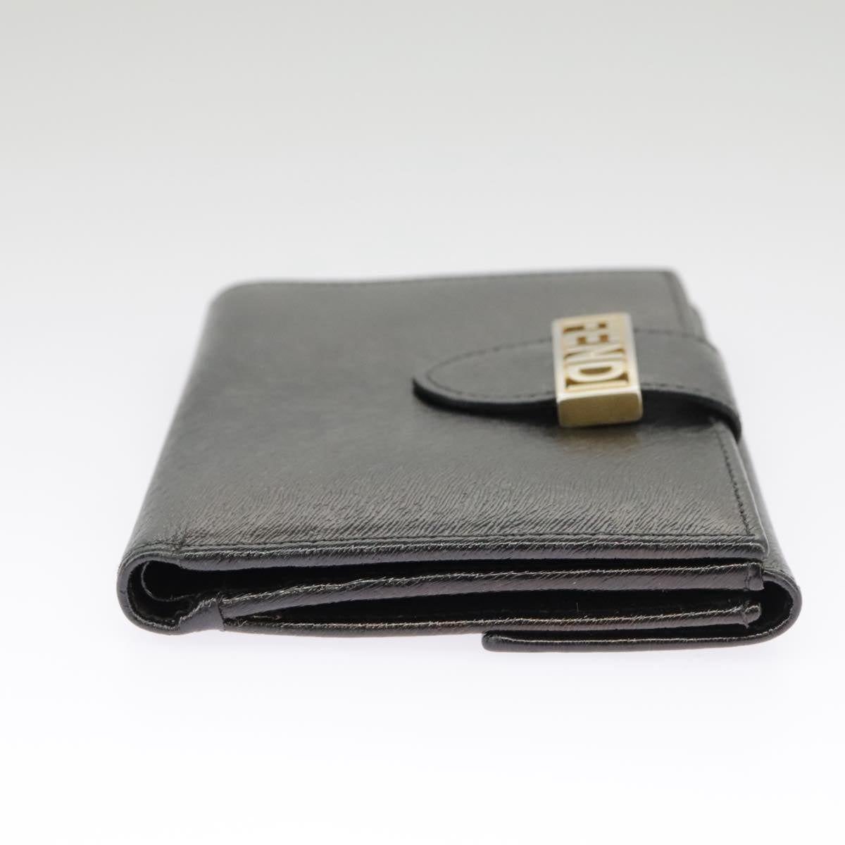 FENDI Wallet Leather Black 101125