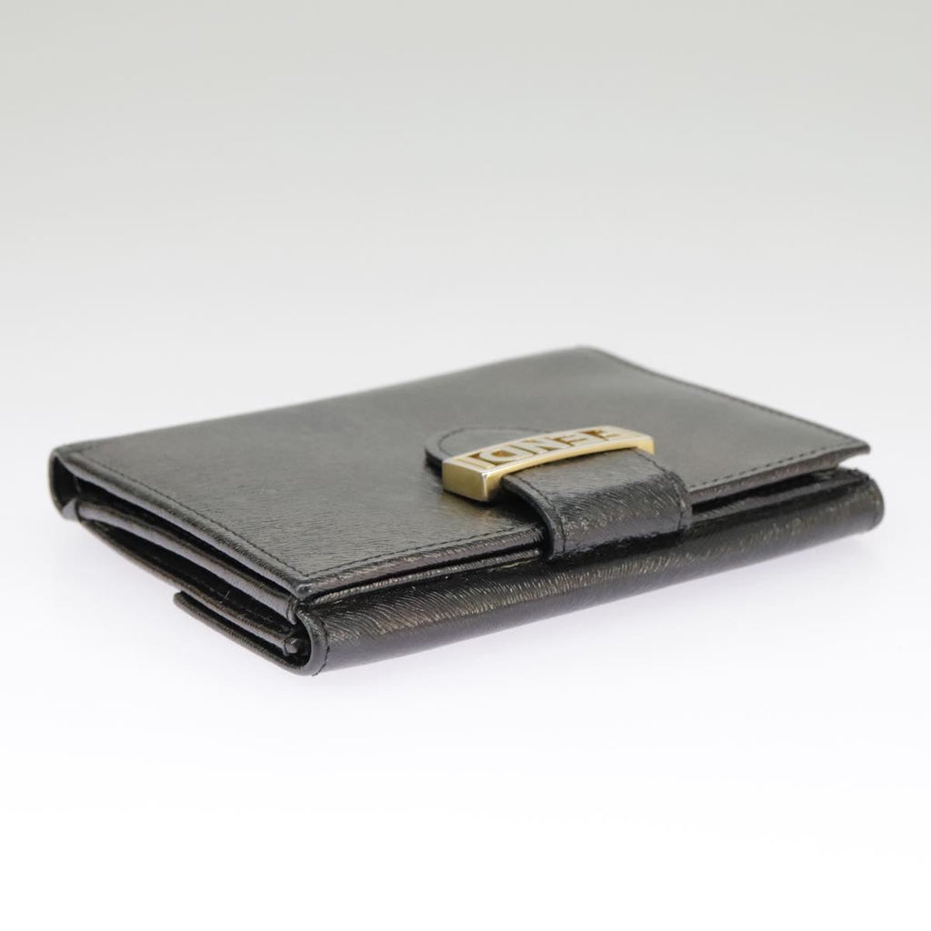 FENDI Wallet Leather Black 101125