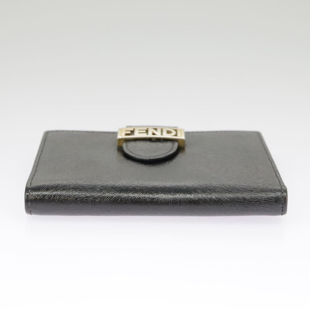 FENDI Wallet Leather Black 101125