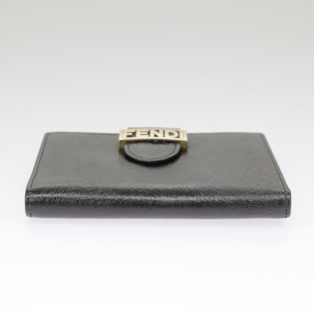 FENDI Wallet Leather Black 101125