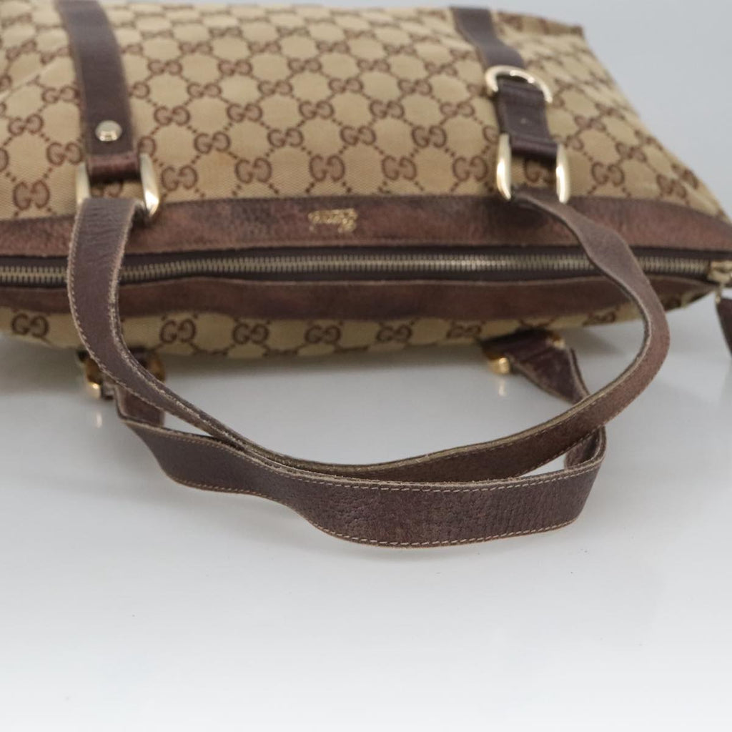 GUCCI GG Canvas Shoulder Bag Beige Gold 141470 101138