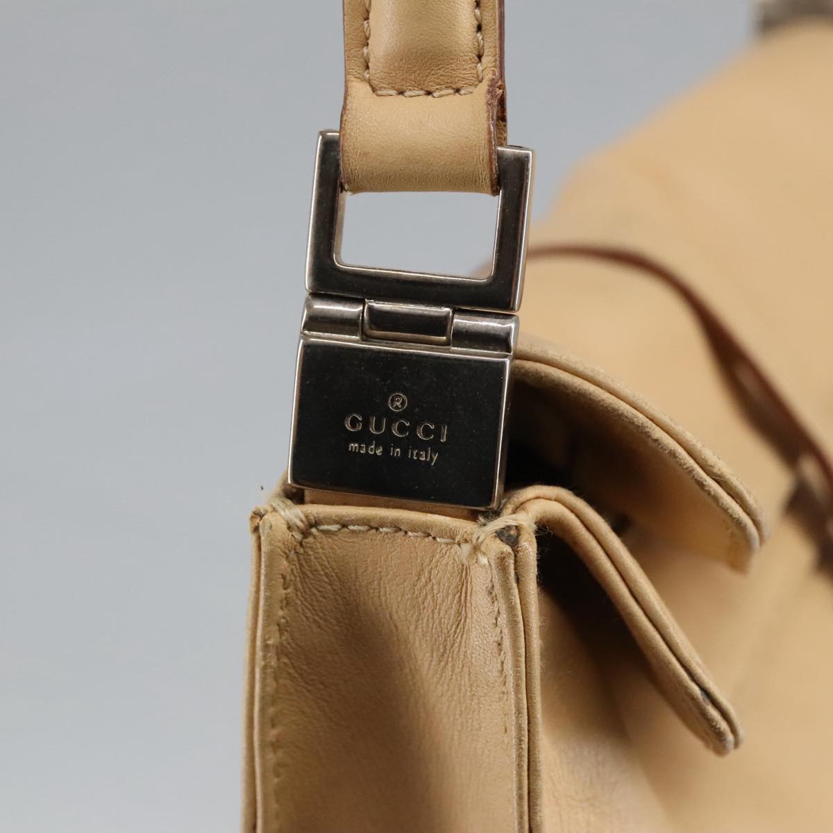 GUCCI Jackie Shoulder Bag Leather Beige 001 3734 101139