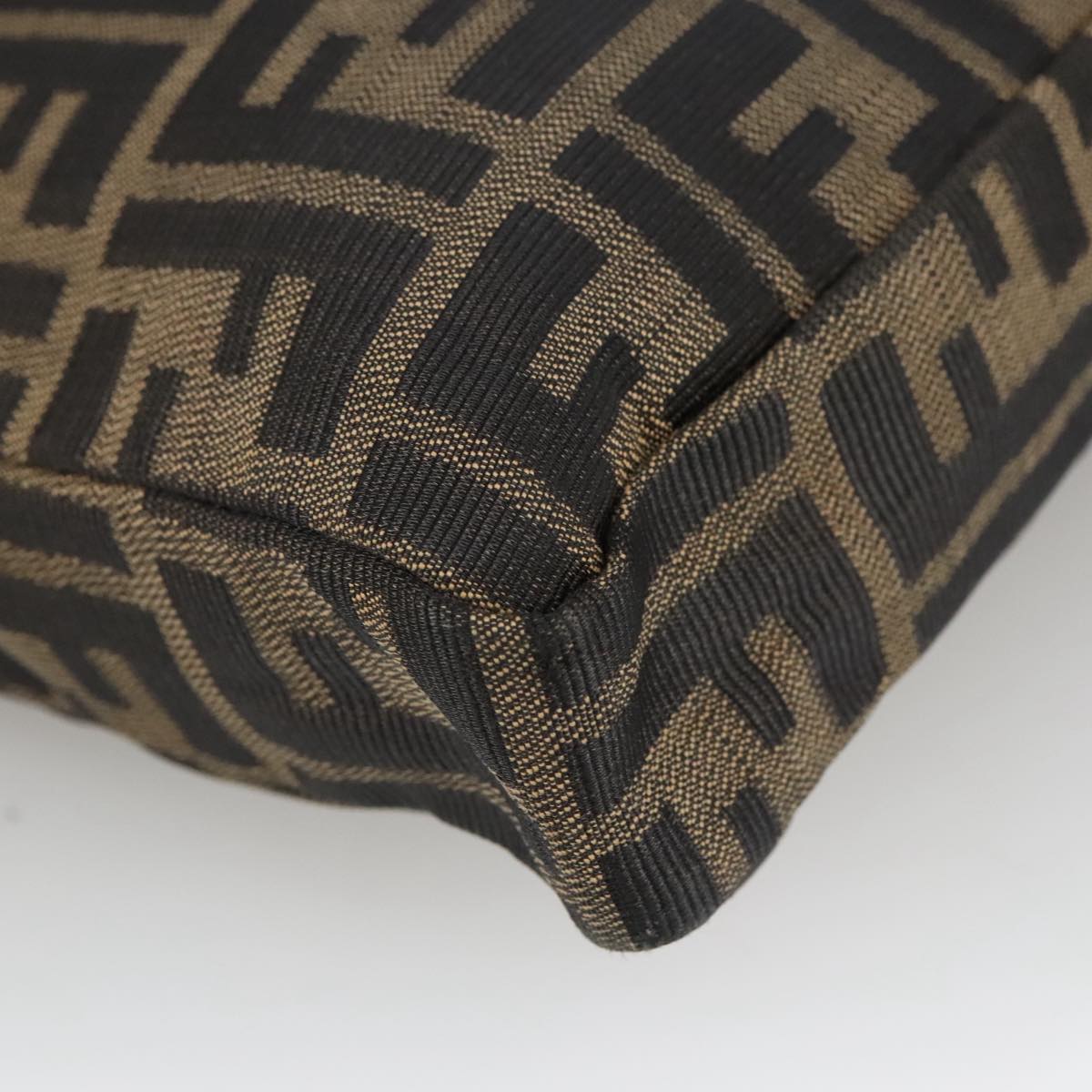 FENDI Zucca Canvas Shoulder Bag Brown Black 101147