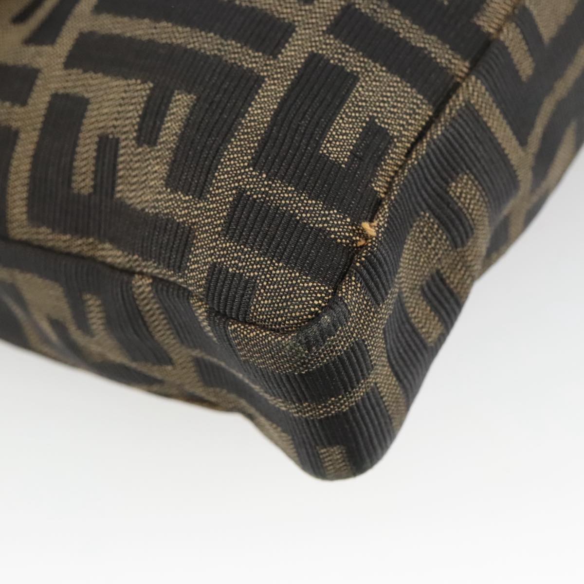 FENDI Zucca Canvas Shoulder Bag Brown Black 101147