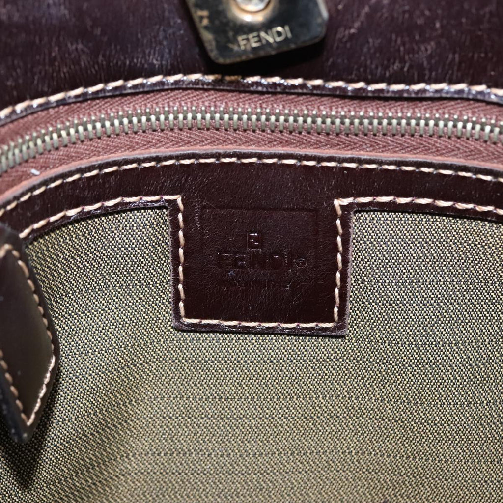 FENDI Zucca Canvas Shoulder Bag Brown Black 101147