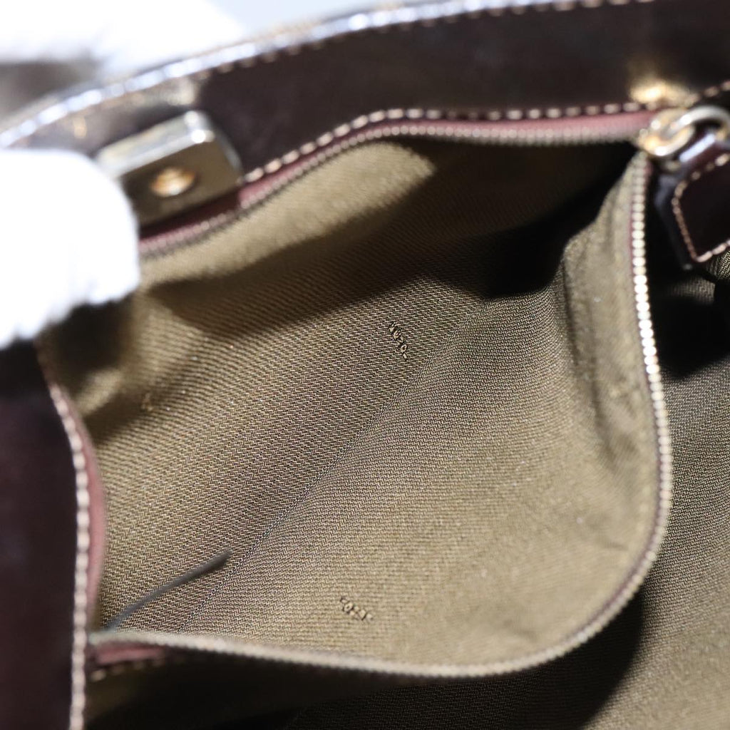 FENDI Zucca Canvas Shoulder Bag Brown Black 101147