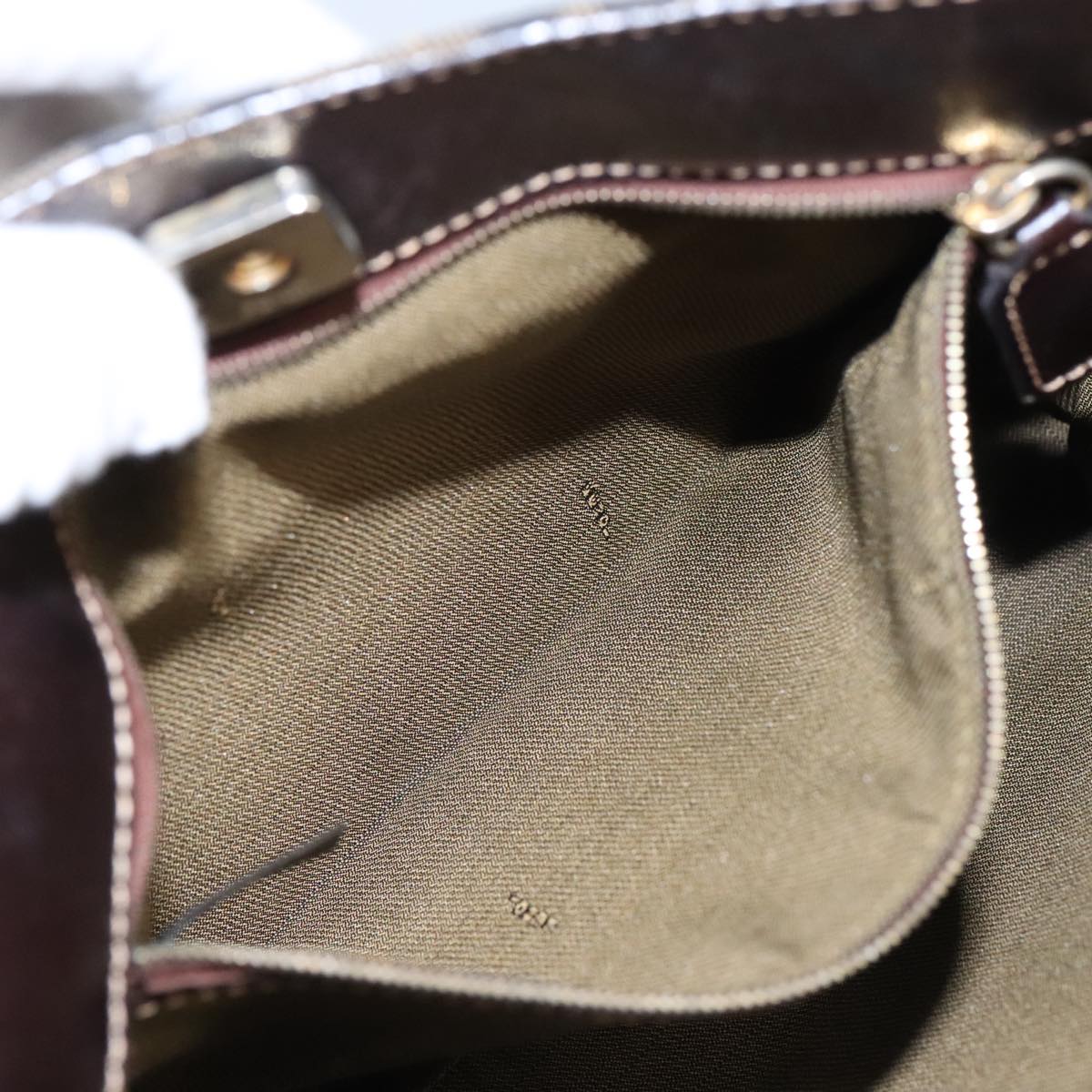 FENDI Zucca Canvas Shoulder Bag Brown Black 101147