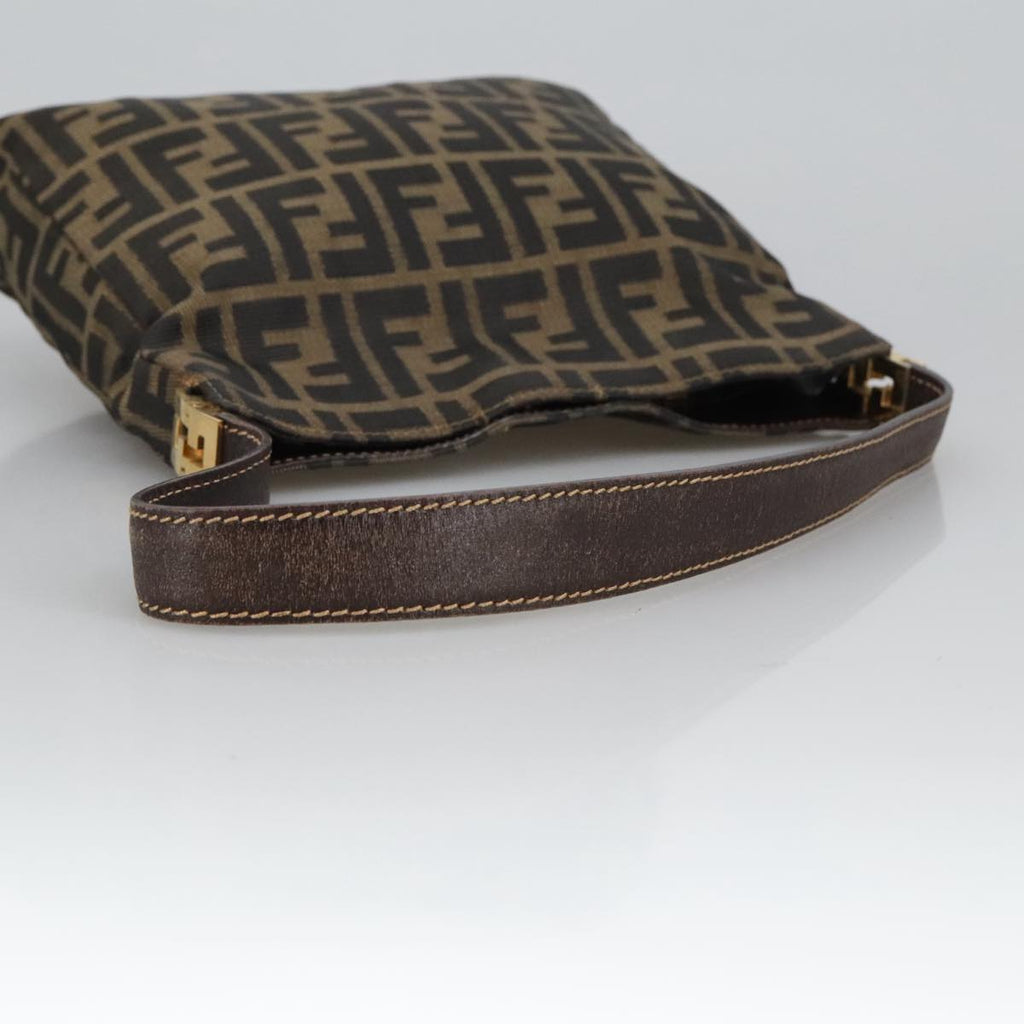 FENDI Zucca Canvas Shoulder Bag Brown Black 101147