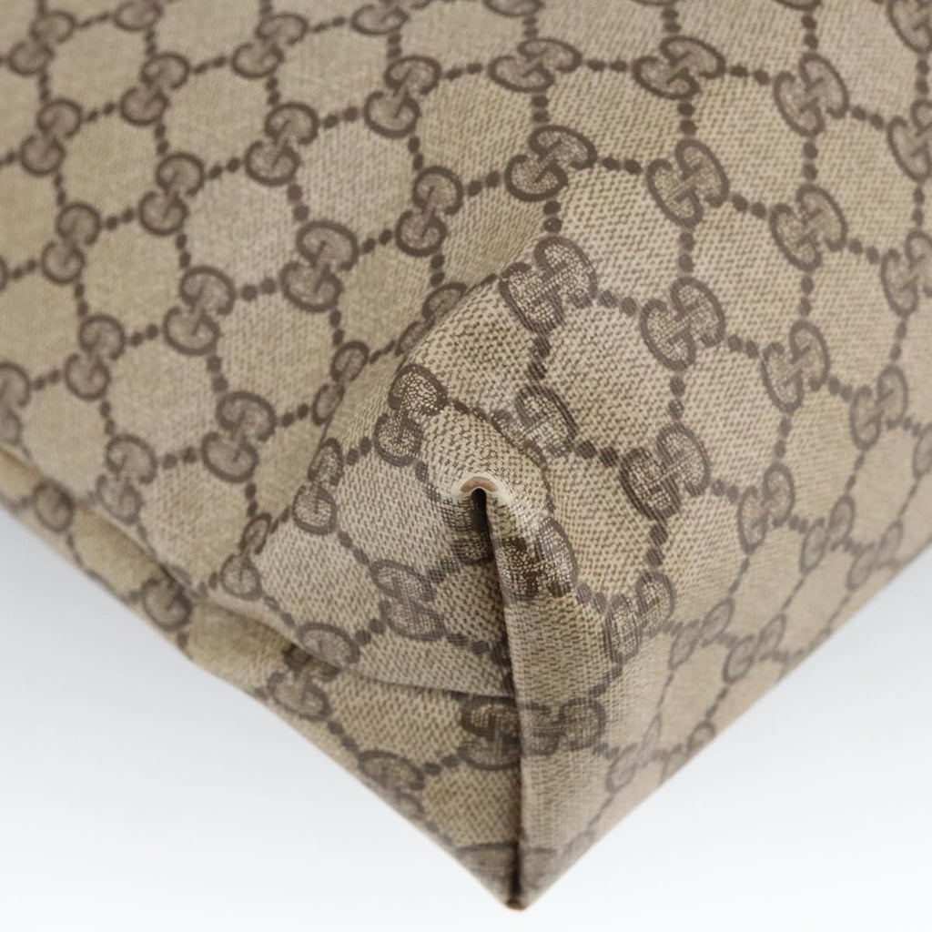 GUCCI GG Supreme Web Sherry Line Tote Bag PVC Beige 39 02 003 101156