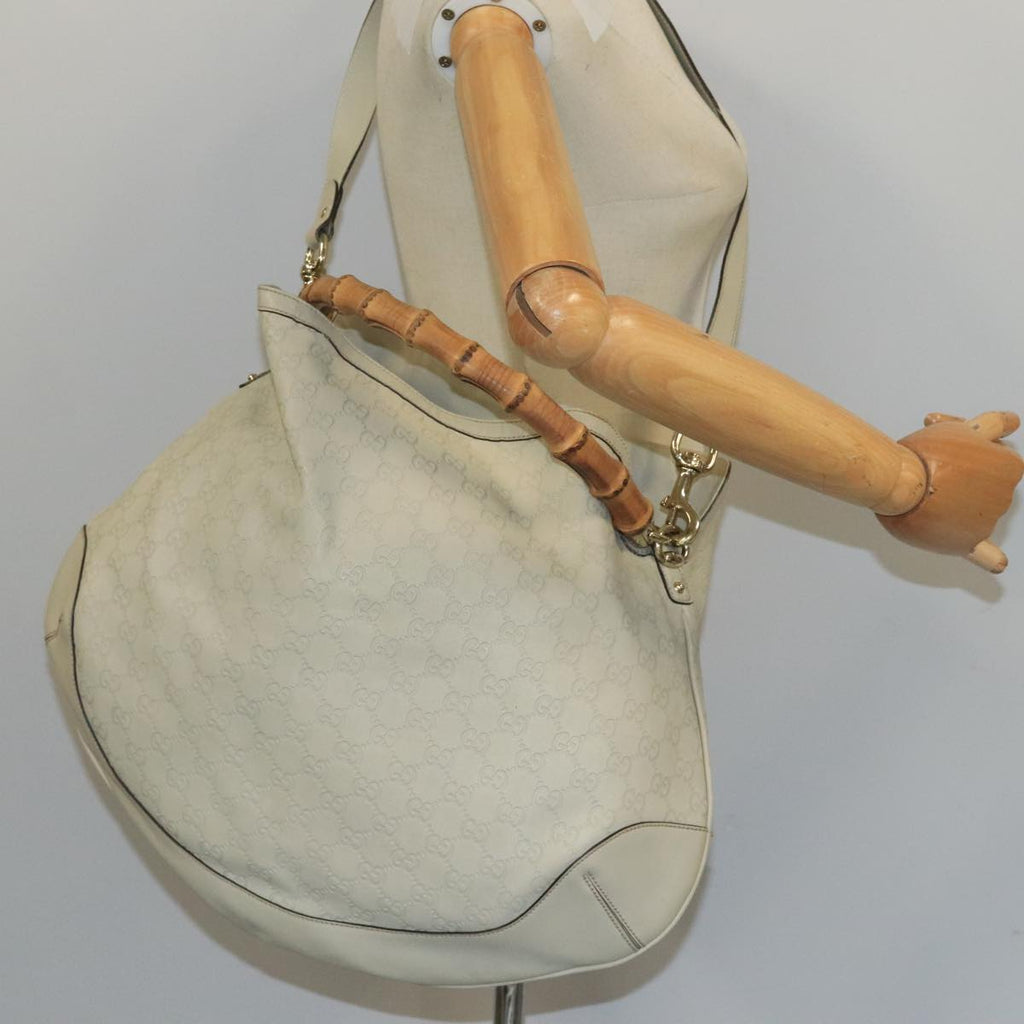 GUCCI GG Canvas Guccissima bamboo Hand Bag 2way Beige 169976 101158