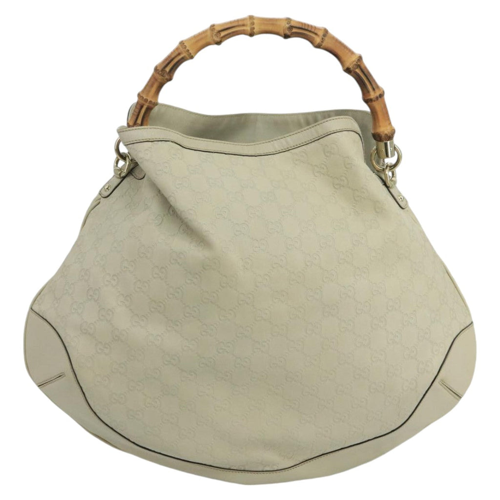 GUCCI GG Canvas Guccissima bamboo Hand Bag 2way Beige 169976 101158