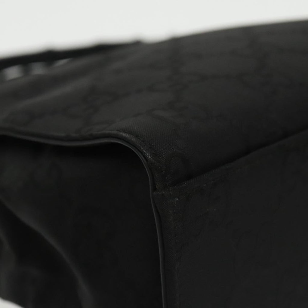 GUCCI Bamboo GG Canvas Hand Bag Nylon Black Silver 101168