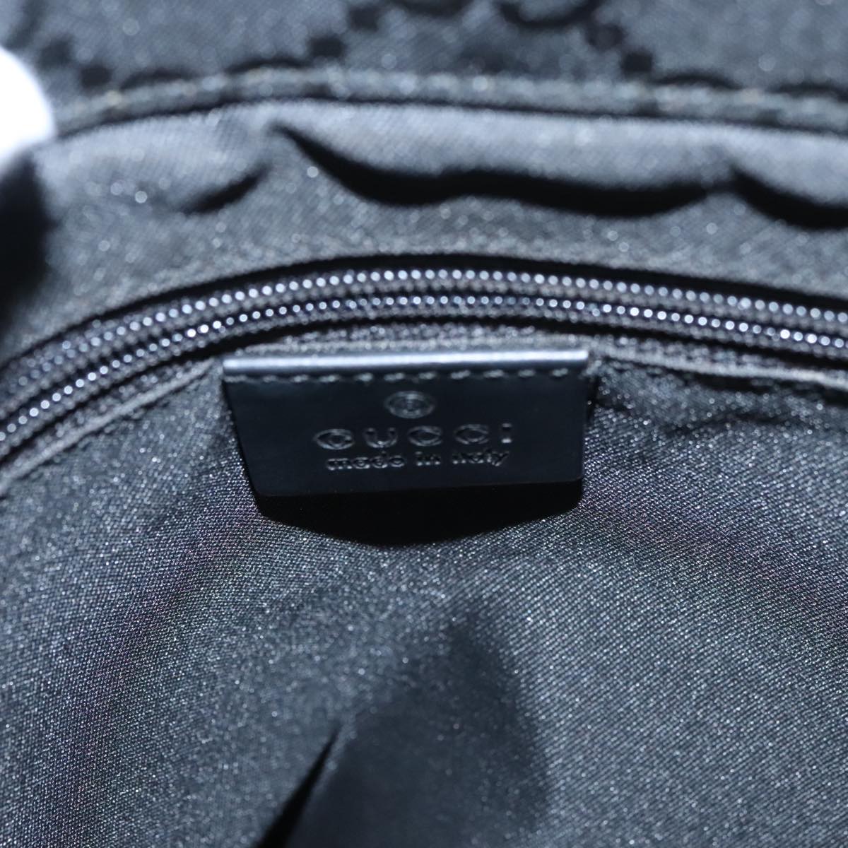 GUCCI Bamboo GG Canvas Hand Bag Nylon Black Silver 101168