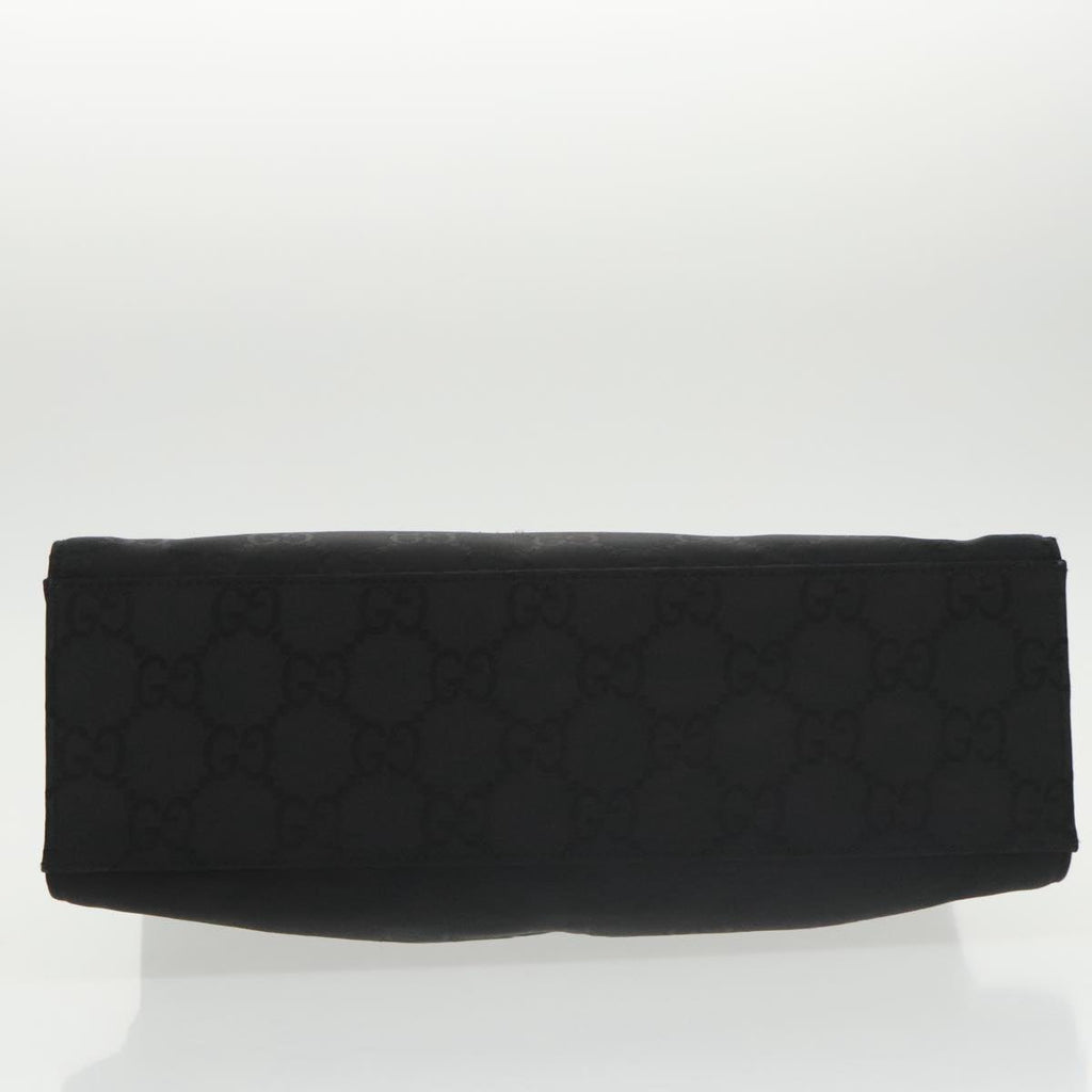 GUCCI Bamboo GG Canvas Hand Bag Nylon Black Silver 101168
