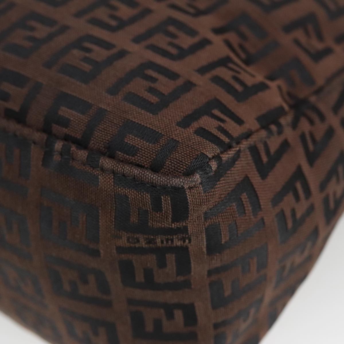 FENDI Zucchino Canvas Pouch Brown 101175