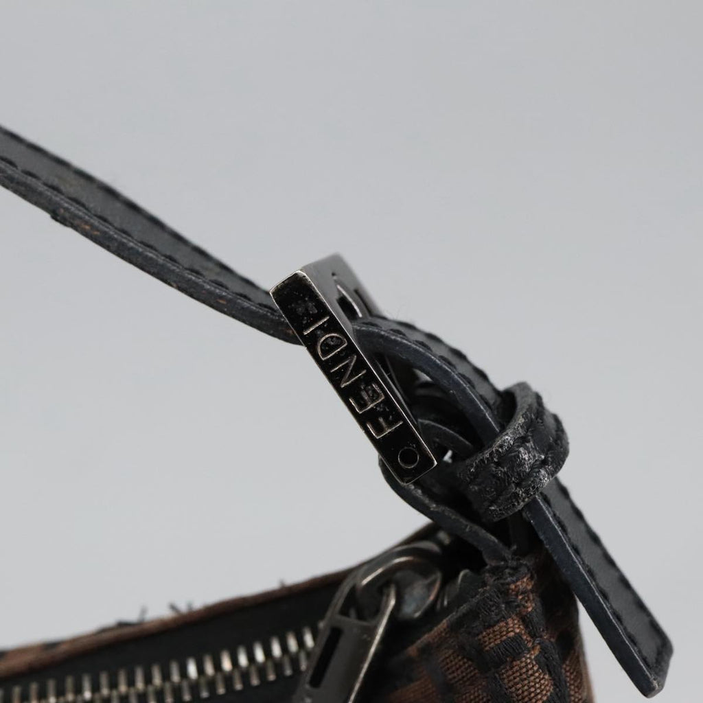 FENDI Zucchino Canvas Pouch Brown 101175