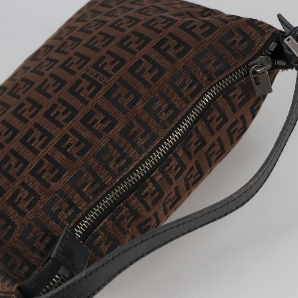FENDI Zucchino Canvas Pouch Brown 101175