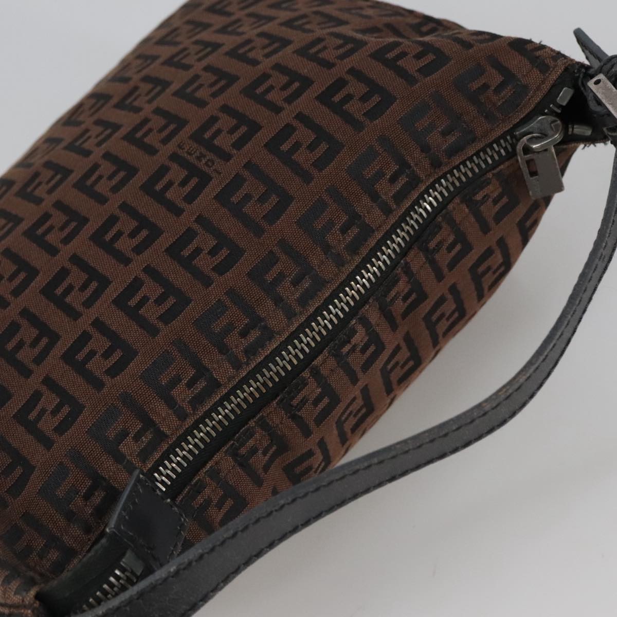 FENDI Zucchino Canvas Pouch Brown 101175