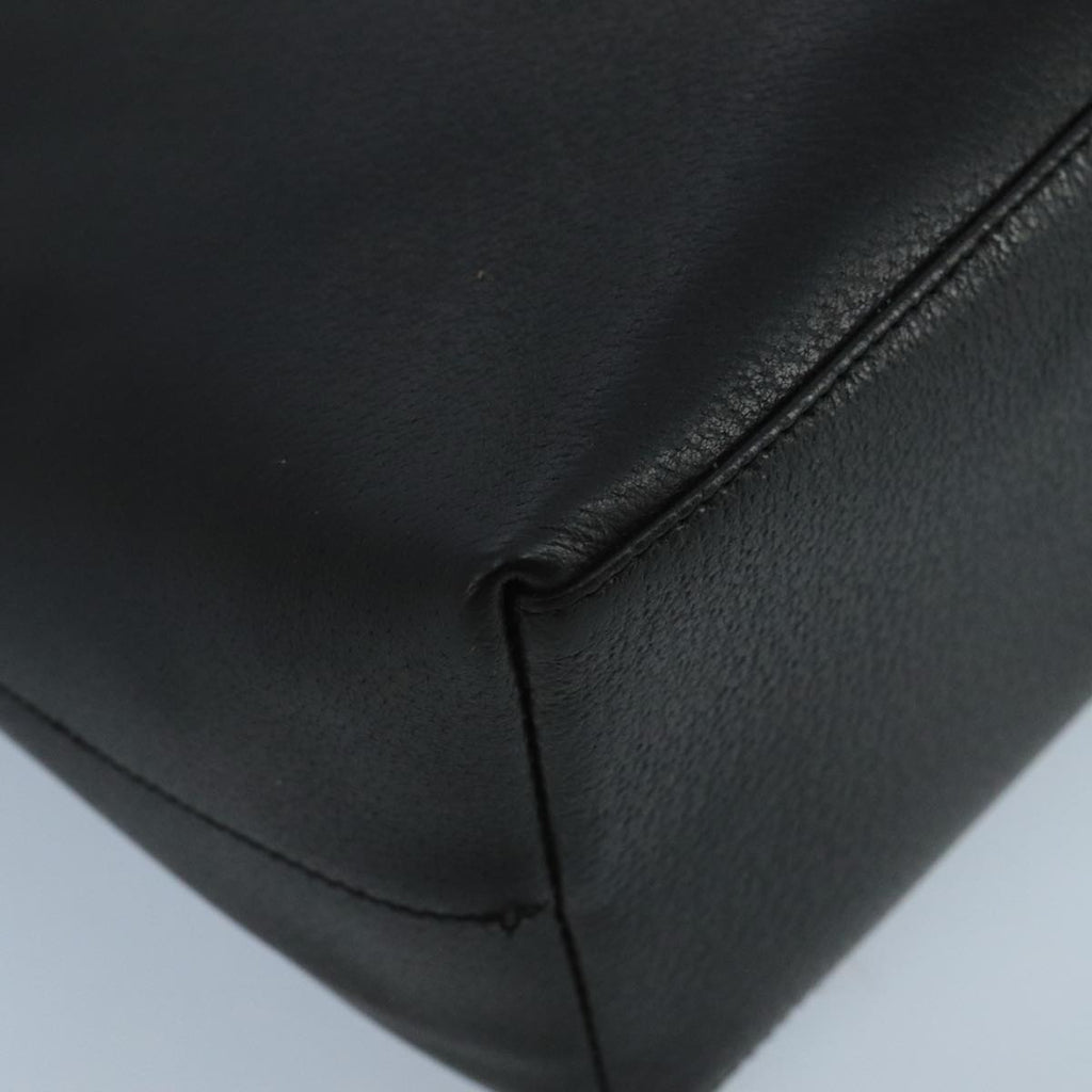 GUCCI Bamboo Shoulder Bag Leather Black Gold 001 2122 3006 101176