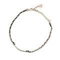 CHANEL Choker Crystal logo choker Black Metal  Rhinestone