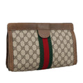 GUCCI GG Supreme Web Sherry Line Clutch Bag PVC Beige 37 014 2125 101180
