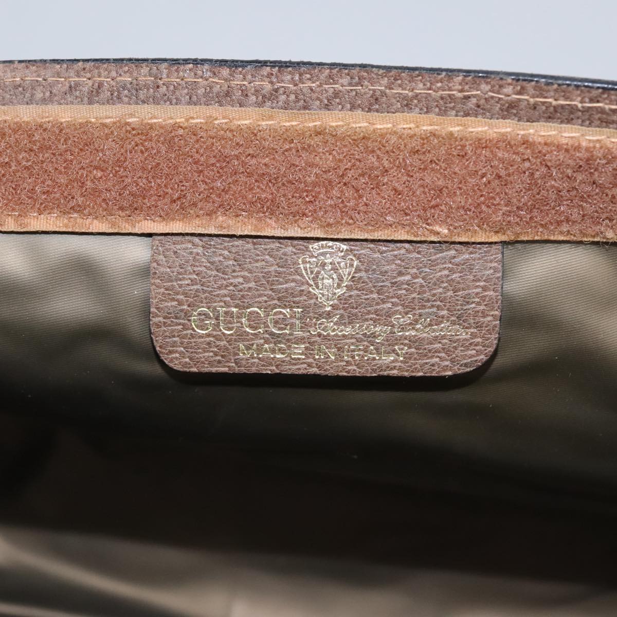 GUCCI GG Supreme Web Sherry Line Clutch Bag PVC Beige 37 014 2125 101180