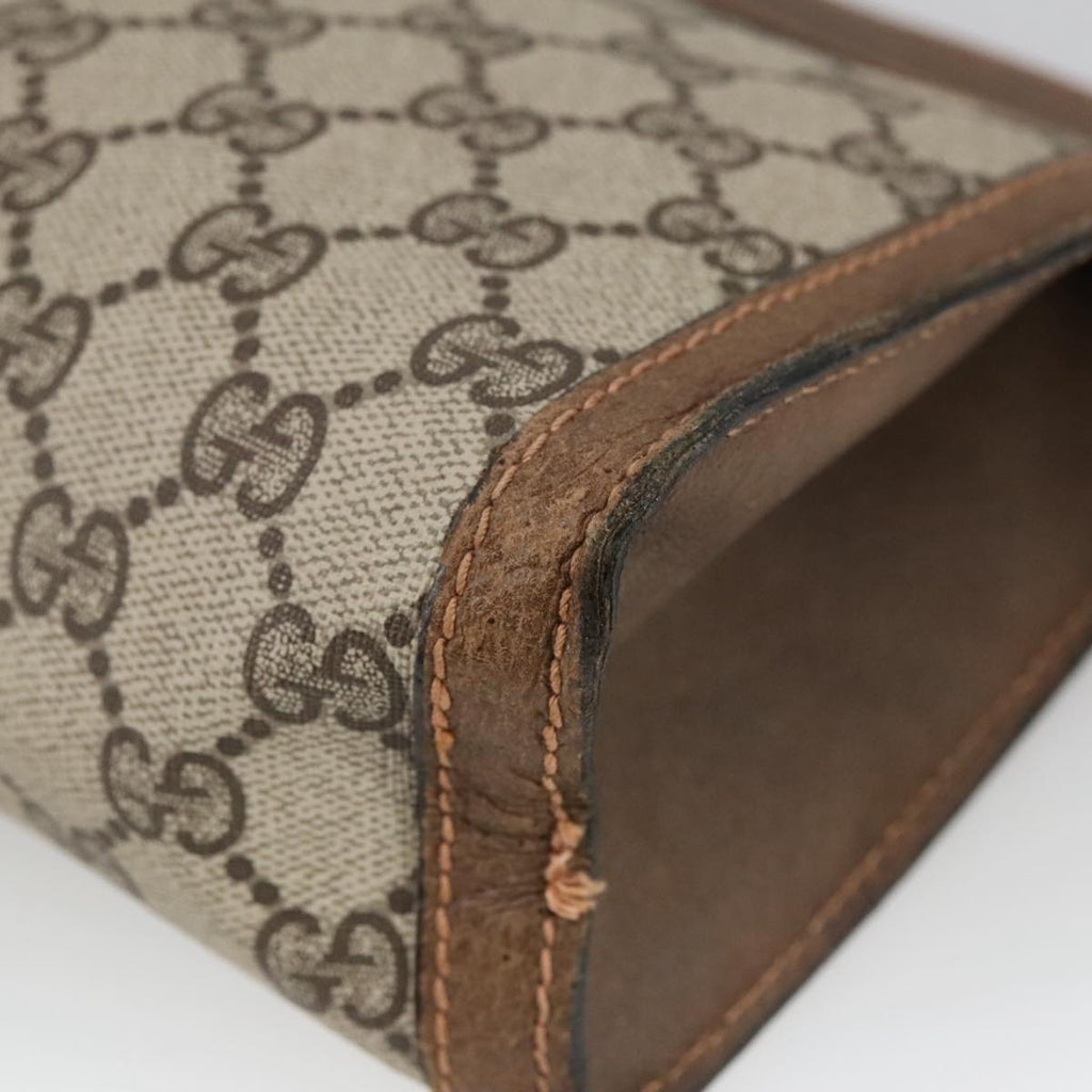 GUCCI GG Supreme Web Sherry Line Clutch Bag PVC Beige 37 014 2125 101180