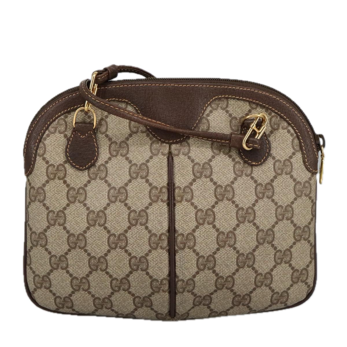 GUCCI GG Supreme Web Sherry Line Shoulder Bag PVC Beige 904 02 047 101184