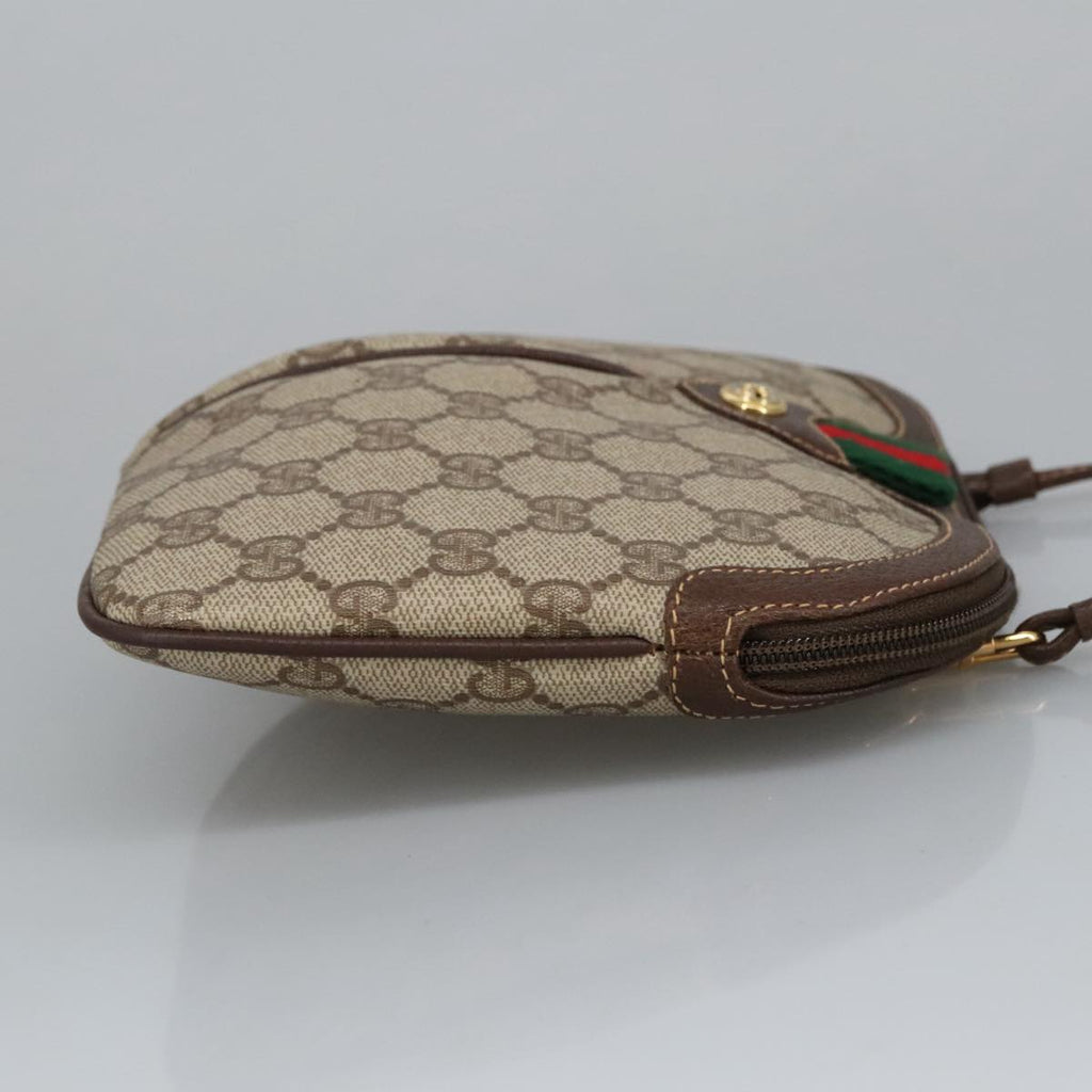 GUCCI GG Supreme Web Sherry Line Shoulder Bag PVC Beige 904 02 047 101184