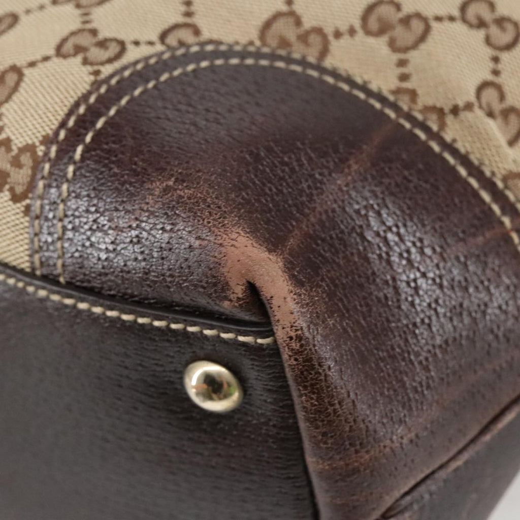 GUCCI GG Canvas Web Sherry Line Shoulder Bag Beige Gold 181779 101185