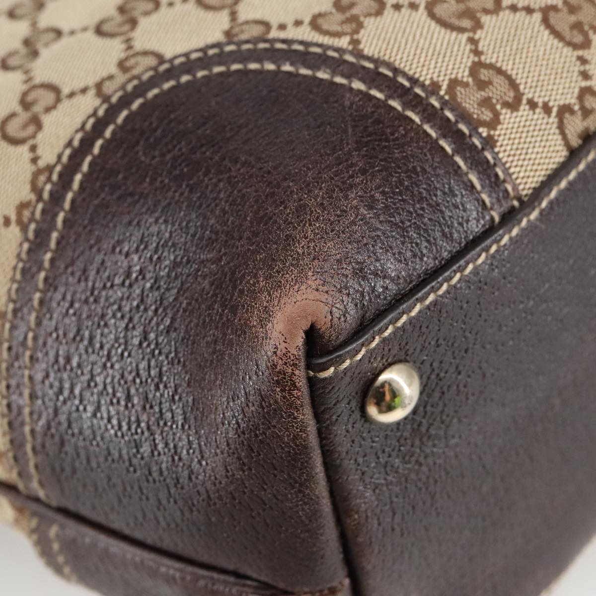 GUCCI GG Canvas Web Sherry Line Shoulder Bag Beige Gold 181779 101185