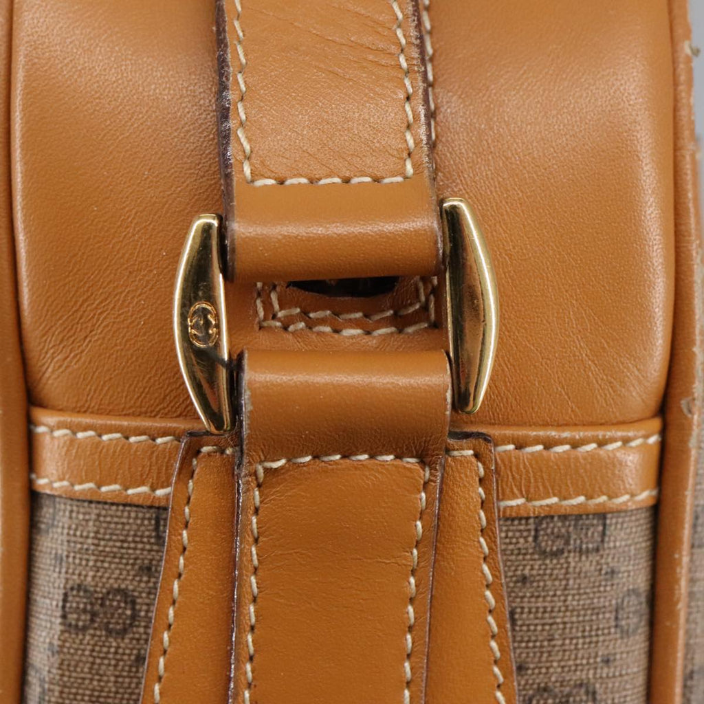 GUCCI Micro GG Supreme Shoulder Bag PVC Leather Beige Gold 101192