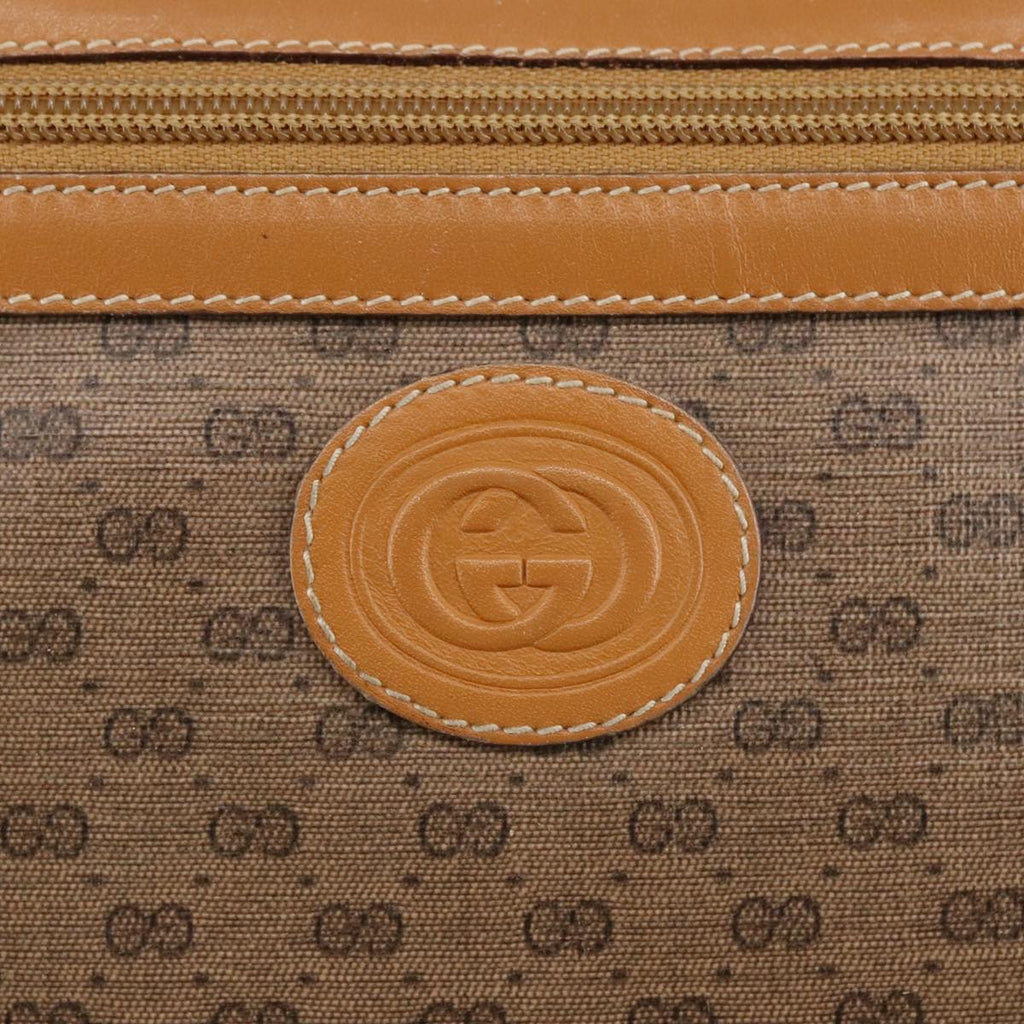 GUCCI Micro GG Supreme Shoulder Bag PVC Leather Beige Gold 101192