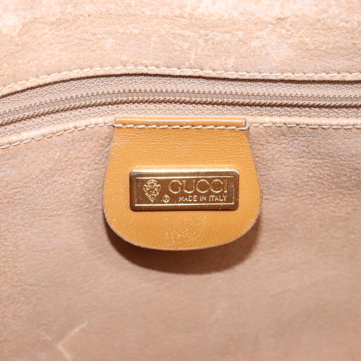 GUCCI Micro GG Supreme Shoulder Bag PVC Leather Beige Gold 101192