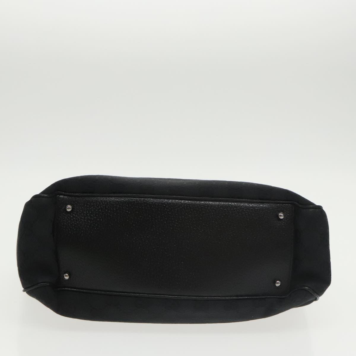 GUCCI GG Canvas Hand Bag Black Silver 113011 101218