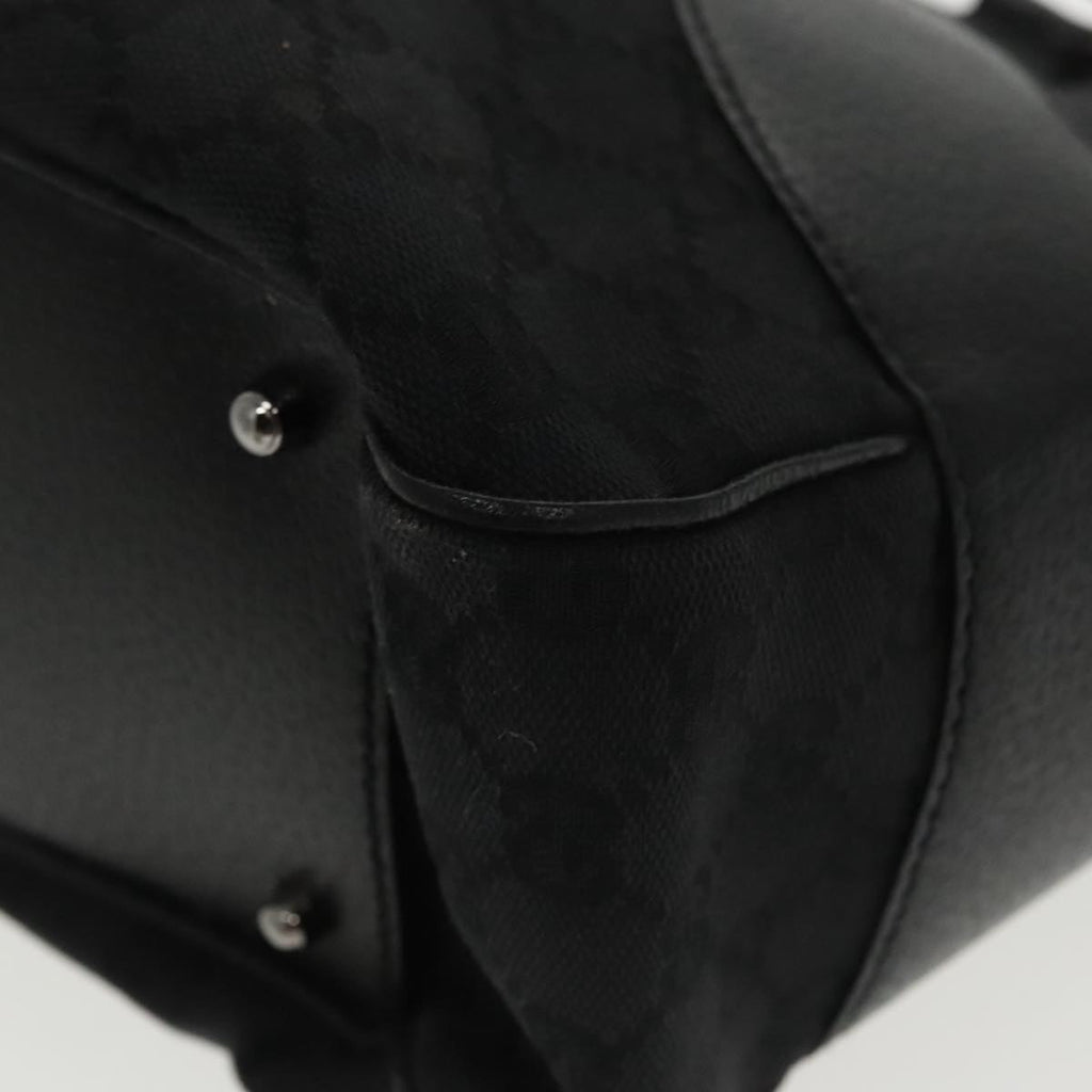 GUCCI GG Canvas Hand Bag Black Silver 113011 101218