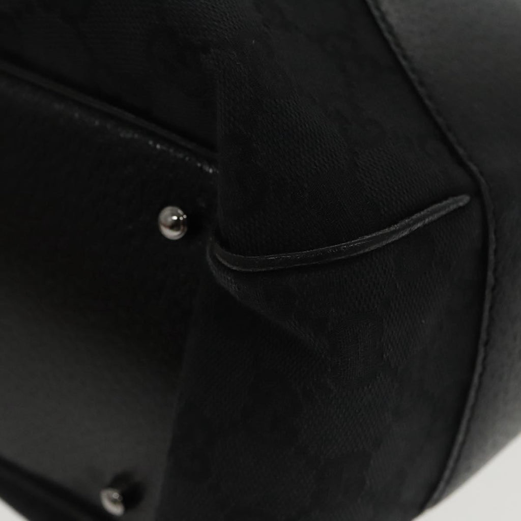 GUCCI GG Canvas Hand Bag Black Silver 113011 101218