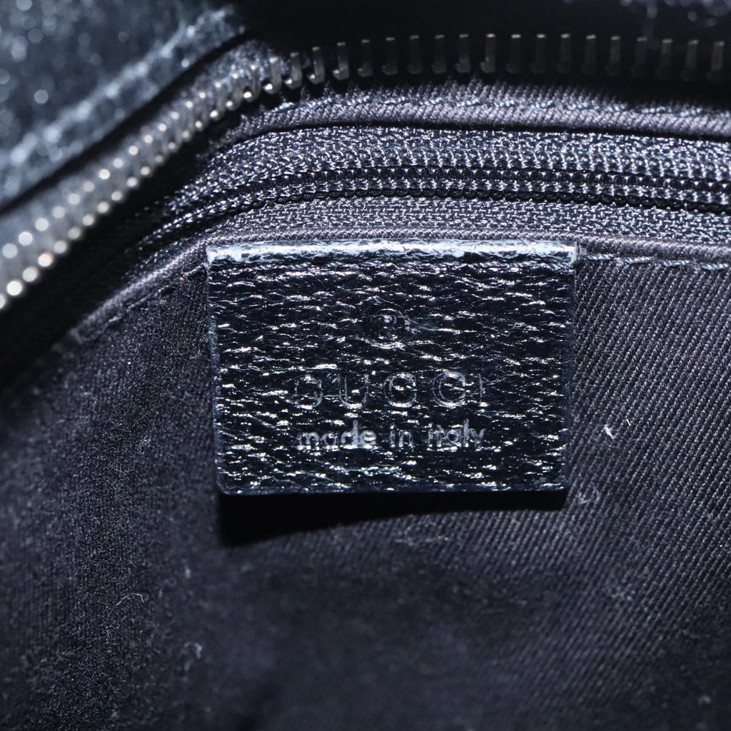 GUCCI GG Canvas Hand Bag Black Silver 113011 101218