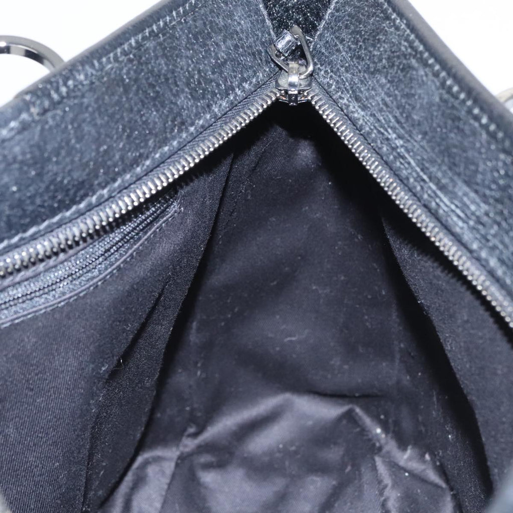GUCCI GG Canvas Hand Bag Black Silver 113011 101218
