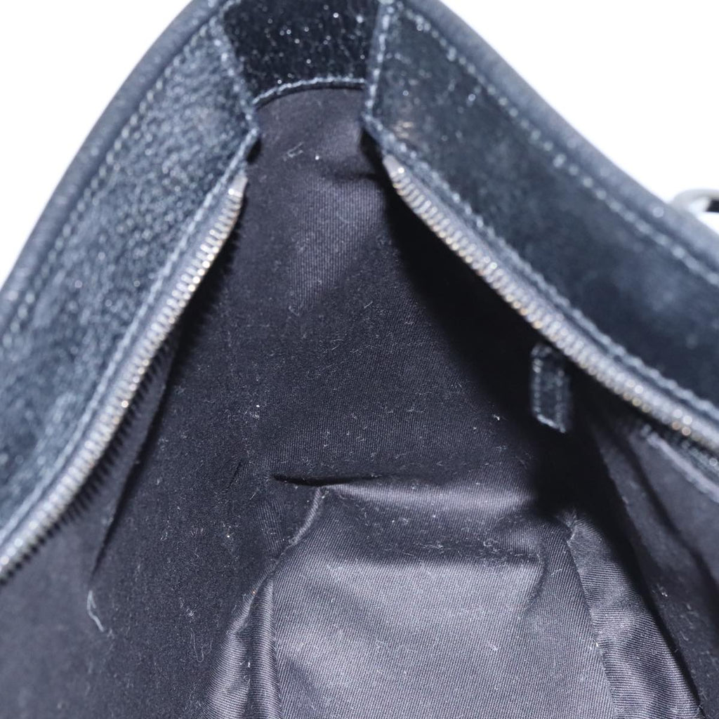 GUCCI GG Canvas Hand Bag Black Silver 113011 101218