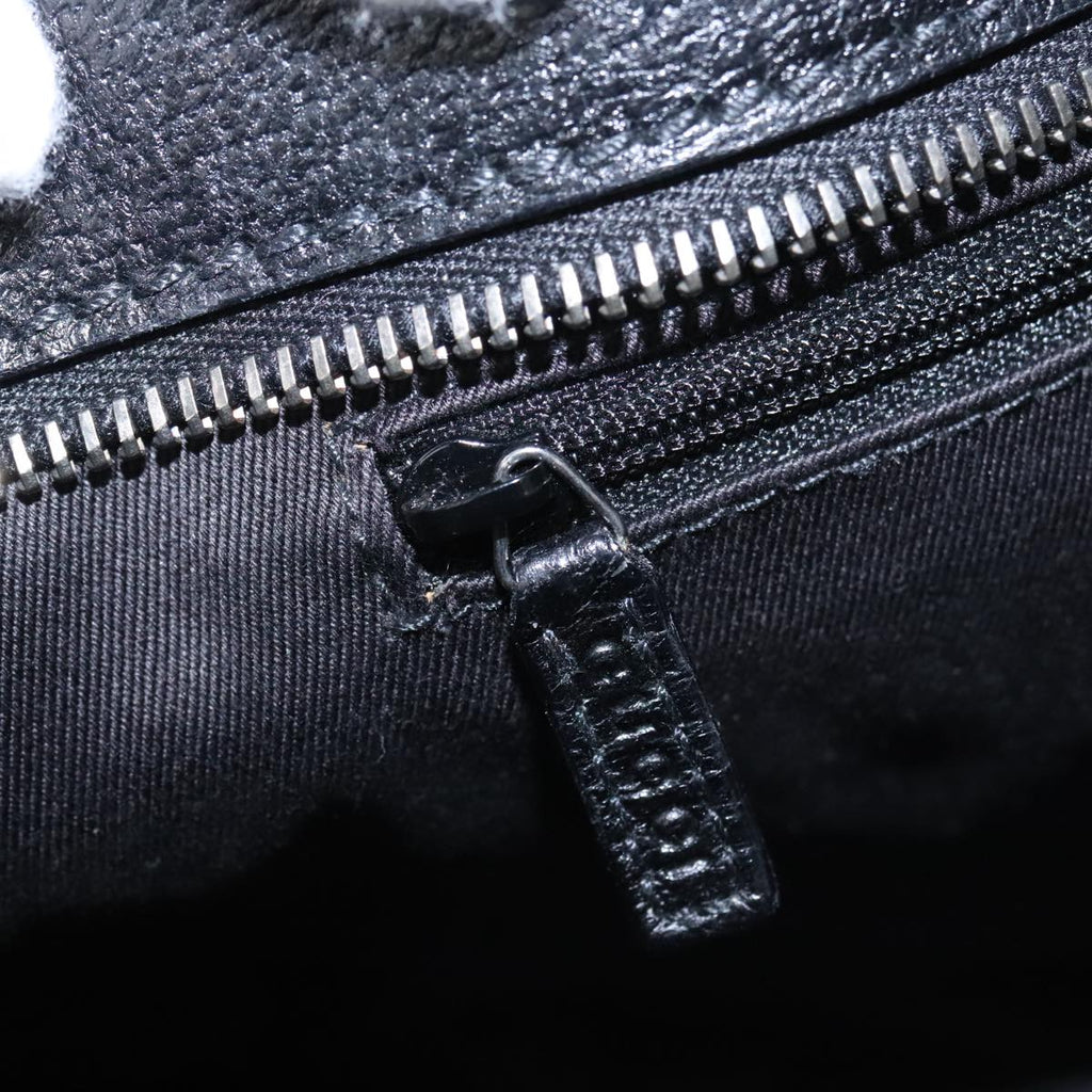 GUCCI GG Canvas Hand Bag Black Silver 113011 101218