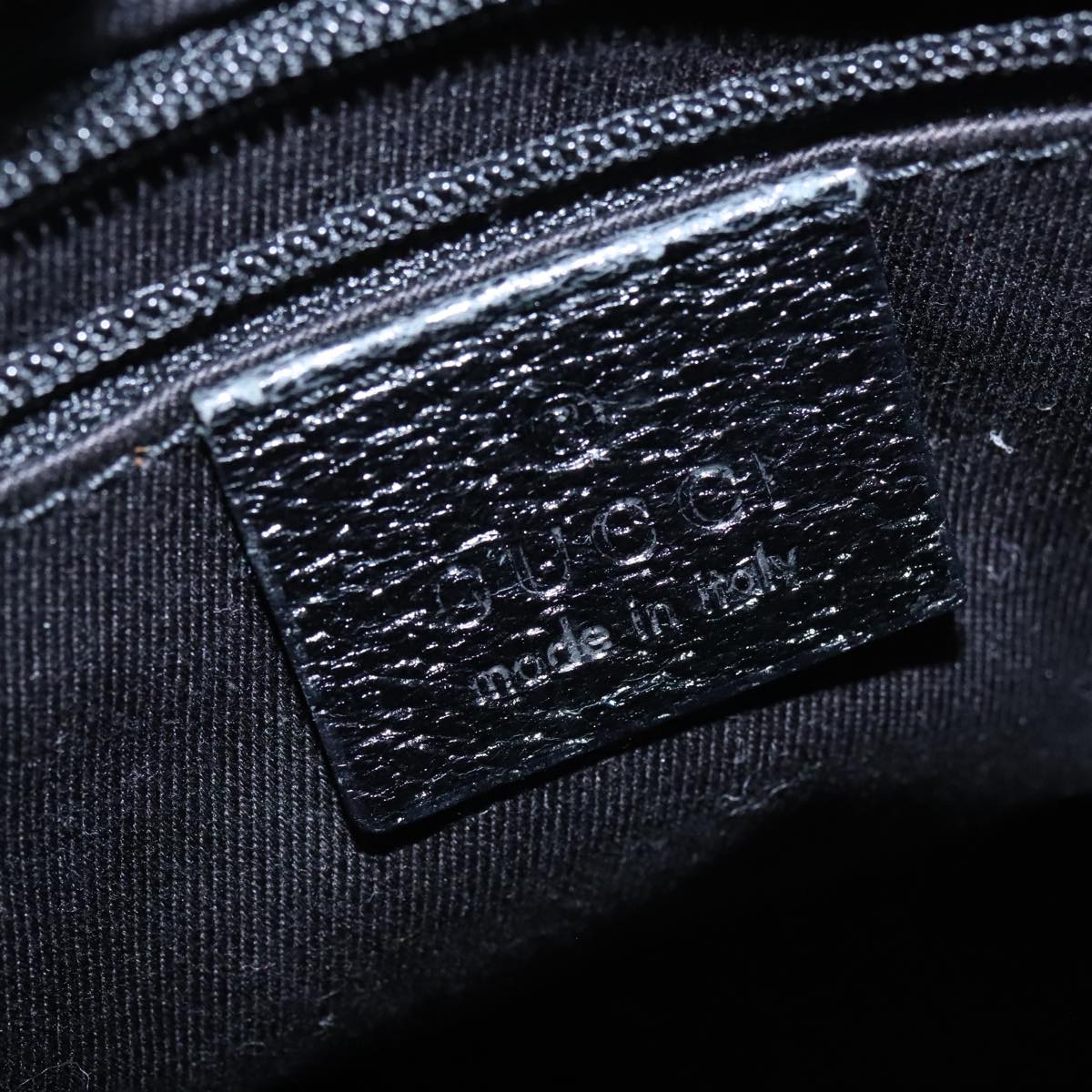 GUCCI GG Canvas Hand Bag Black Silver 113011 101218