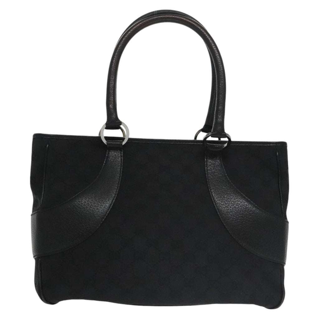 GUCCI GG Canvas Hand Bag Black Silver 113011 101218