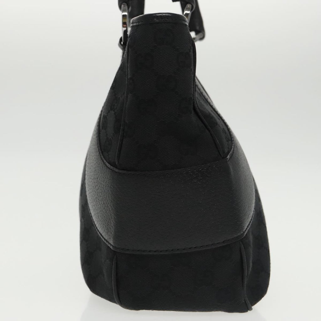 GUCCI GG Canvas Hand Bag Black Silver 113011 101218