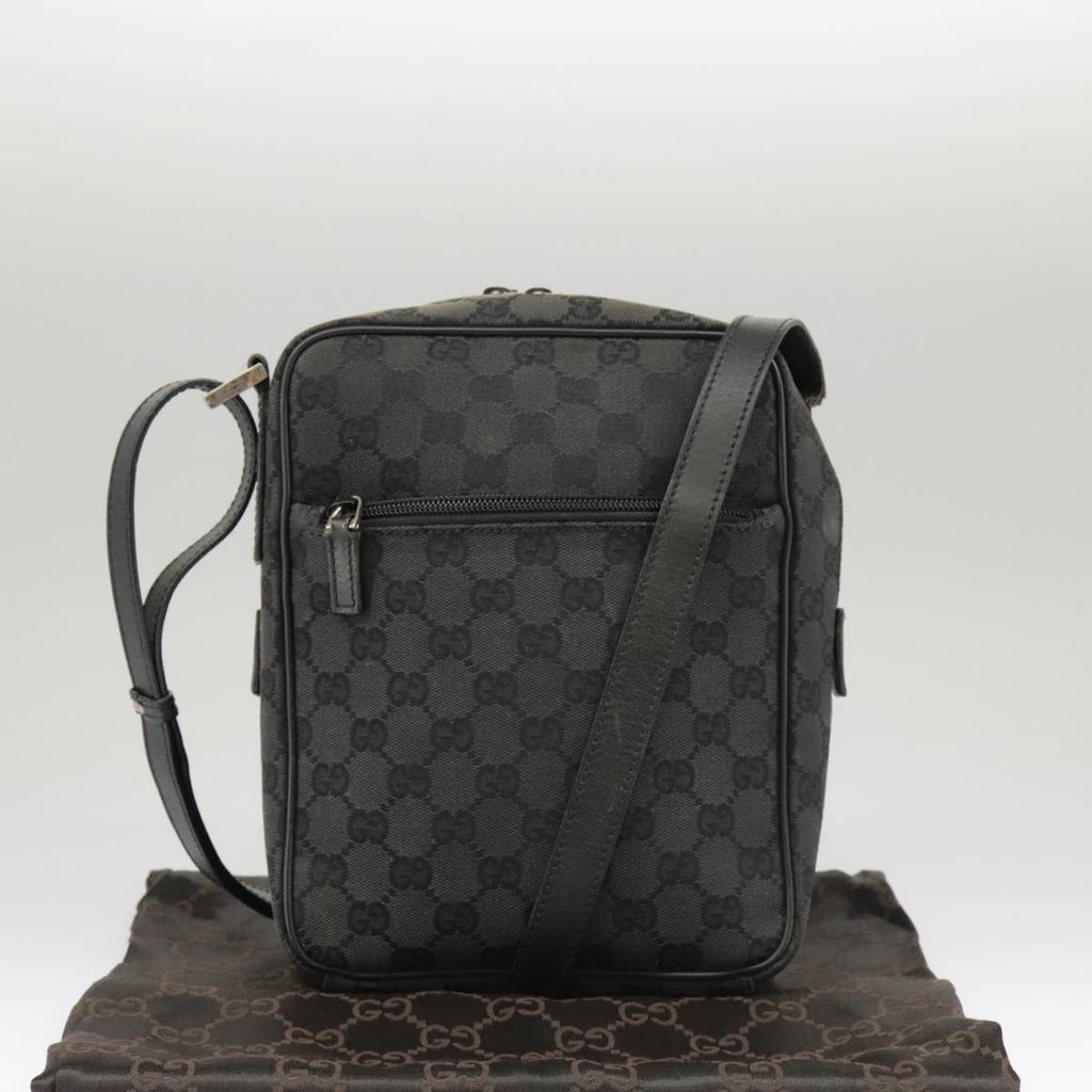 GUCCI GG Canvas Shoulder Bag Black 018 1612 101223
