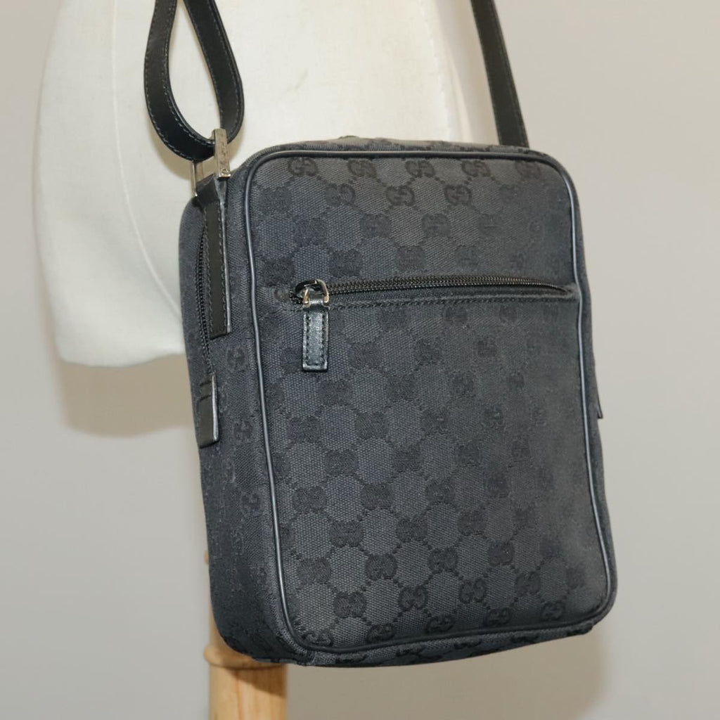GUCCI GG Canvas Shoulder Bag Black 018 1612 101223