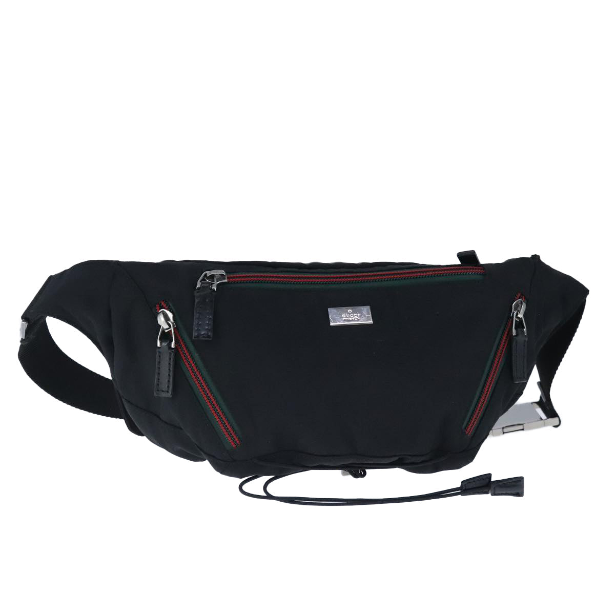 GUCCI Waist bag Nylon Black Silver 122350 101237