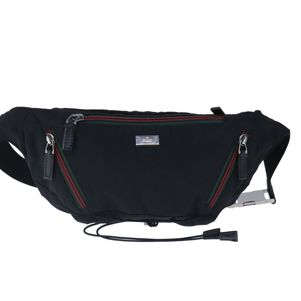GUCCI Waist bag Nylon Black Silver 122350 101237